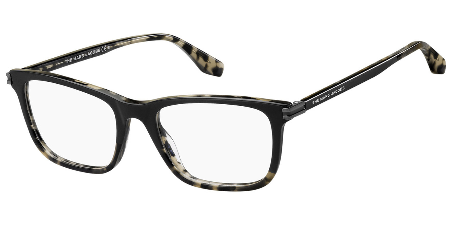 Marc Jacobs Black/Havana Gray Squared Eyeglass Frames - Eyedictive