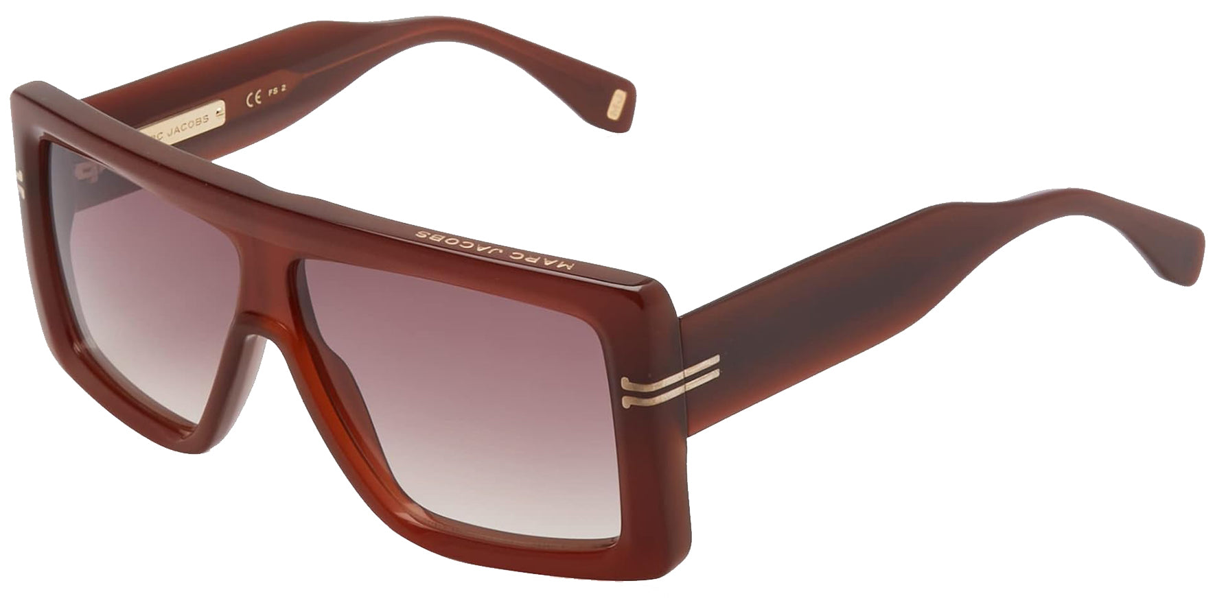 Marc Jacobs Brown Oversize Flat Top Square w/ Gradient Lens - Eyedictive