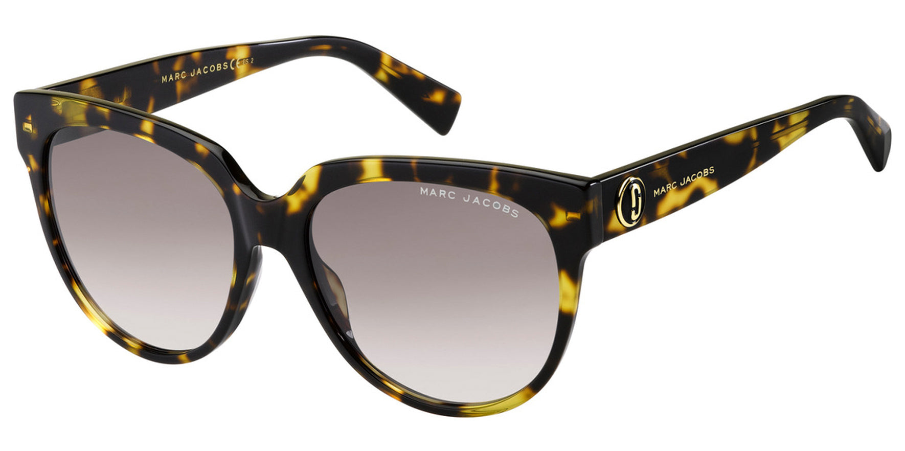 Marc Jacobs Dark Havana Rounded Sunglasses w/ Gradient Lens - Eyedictive