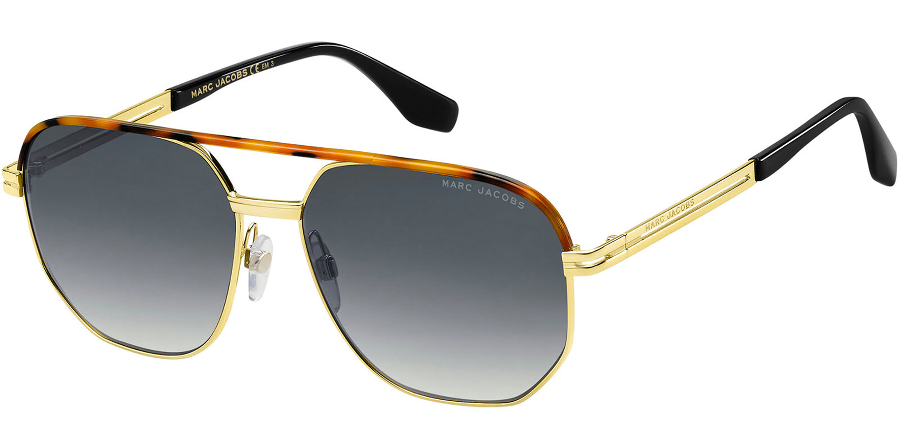 Marc Jacobs Gold-Tone/Havana Navigator w/ Gradient Lens - Eyedictive