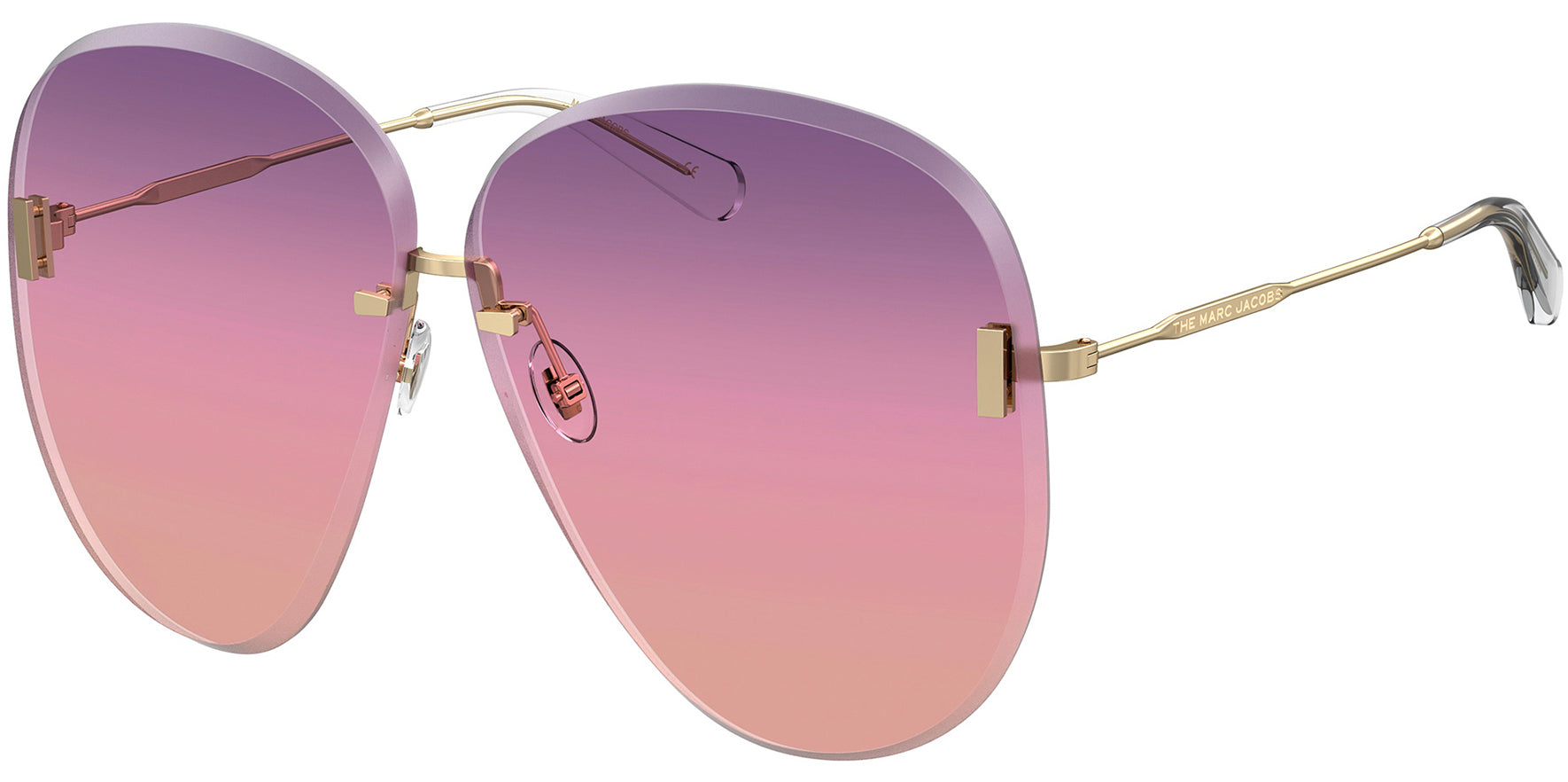 Marc Jacobs Rimless Oversize Aviator w/Gradient Lens - Eyedictive