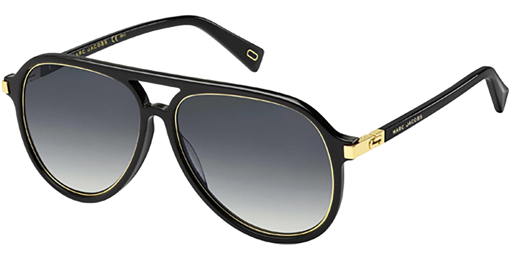 Marc Jacobs Black/Gold-Tone Pilot - Eyedictive