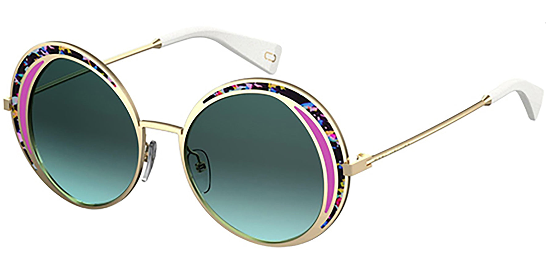 Marc Jacobs Turquoise Havana Black Round w/ Gradient Lens - Eyedictive