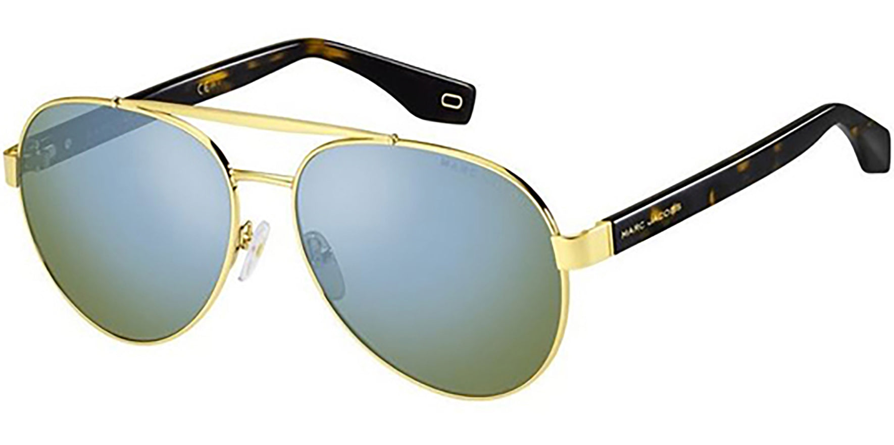 Marc Jacobs Gold-Tone/Dark Havana Aviator w/ Mirror Lens - Eyedictive