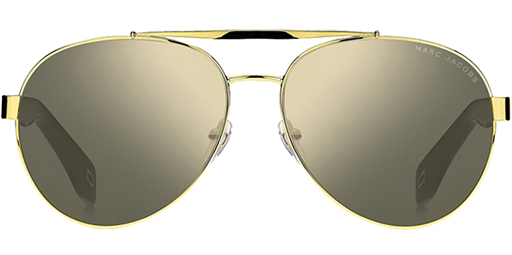 Marc Jacobs Black/Gold-Tone Mirrored Aviator - Eyedictive