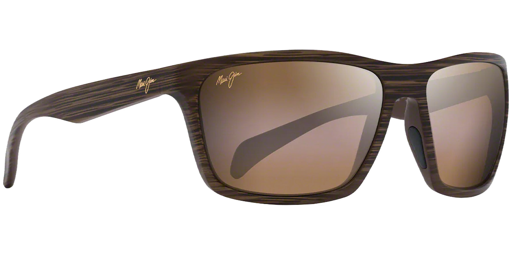 Maui Jim Makoa Polarized Matte Brown Wood Grain Wrap w/ Glass Lens - Eyedictive