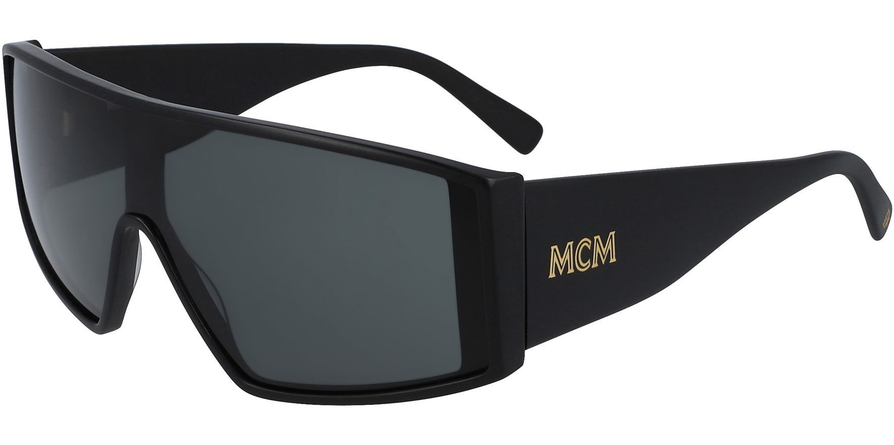 MCM Matte Black Wide Temple Shield - Eyedictive