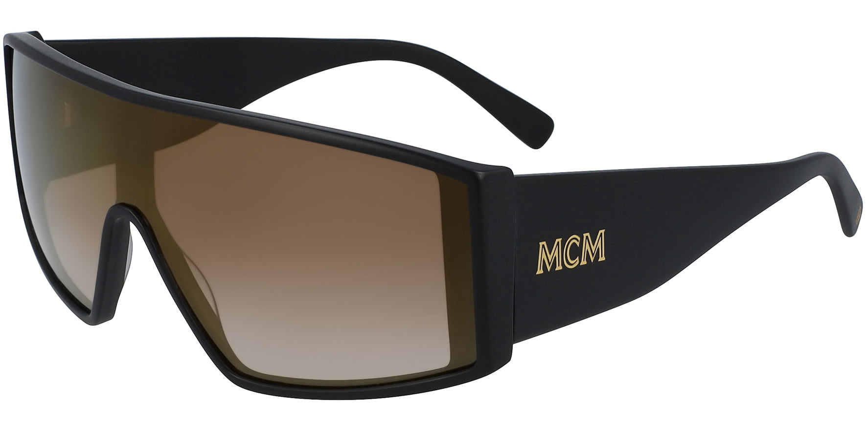 MCM Matte Black Wide Temple Shield - Eyedictive