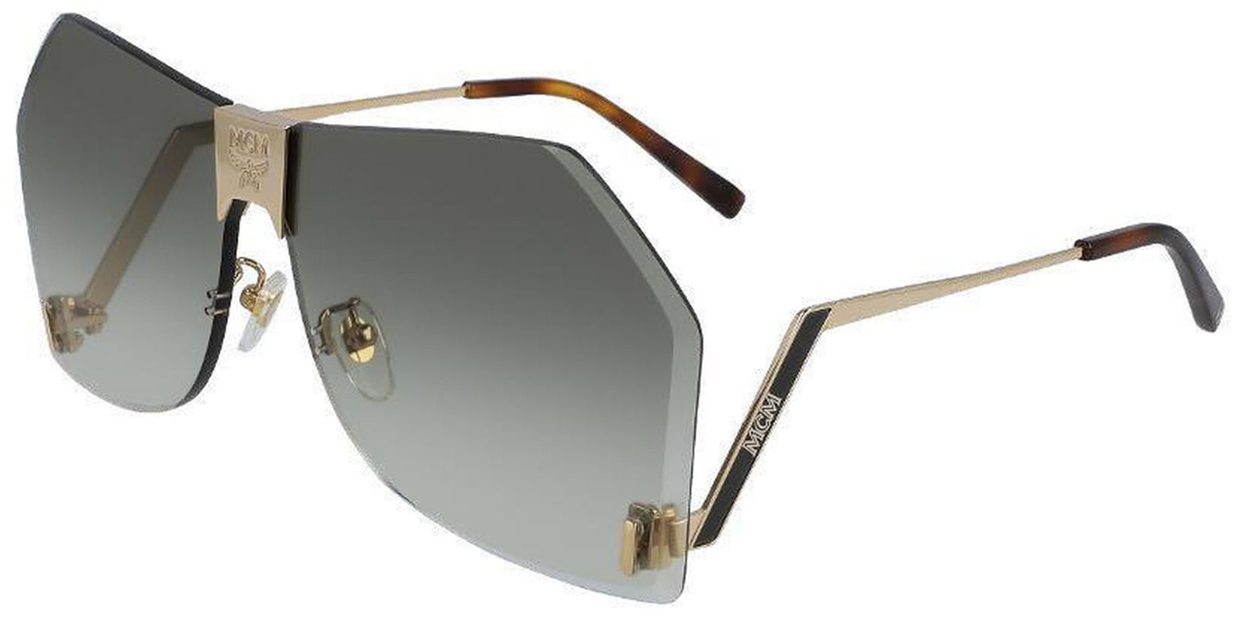 MCM Shiny Gold-Tone Oversize Rimless Navigator - Eyedictive