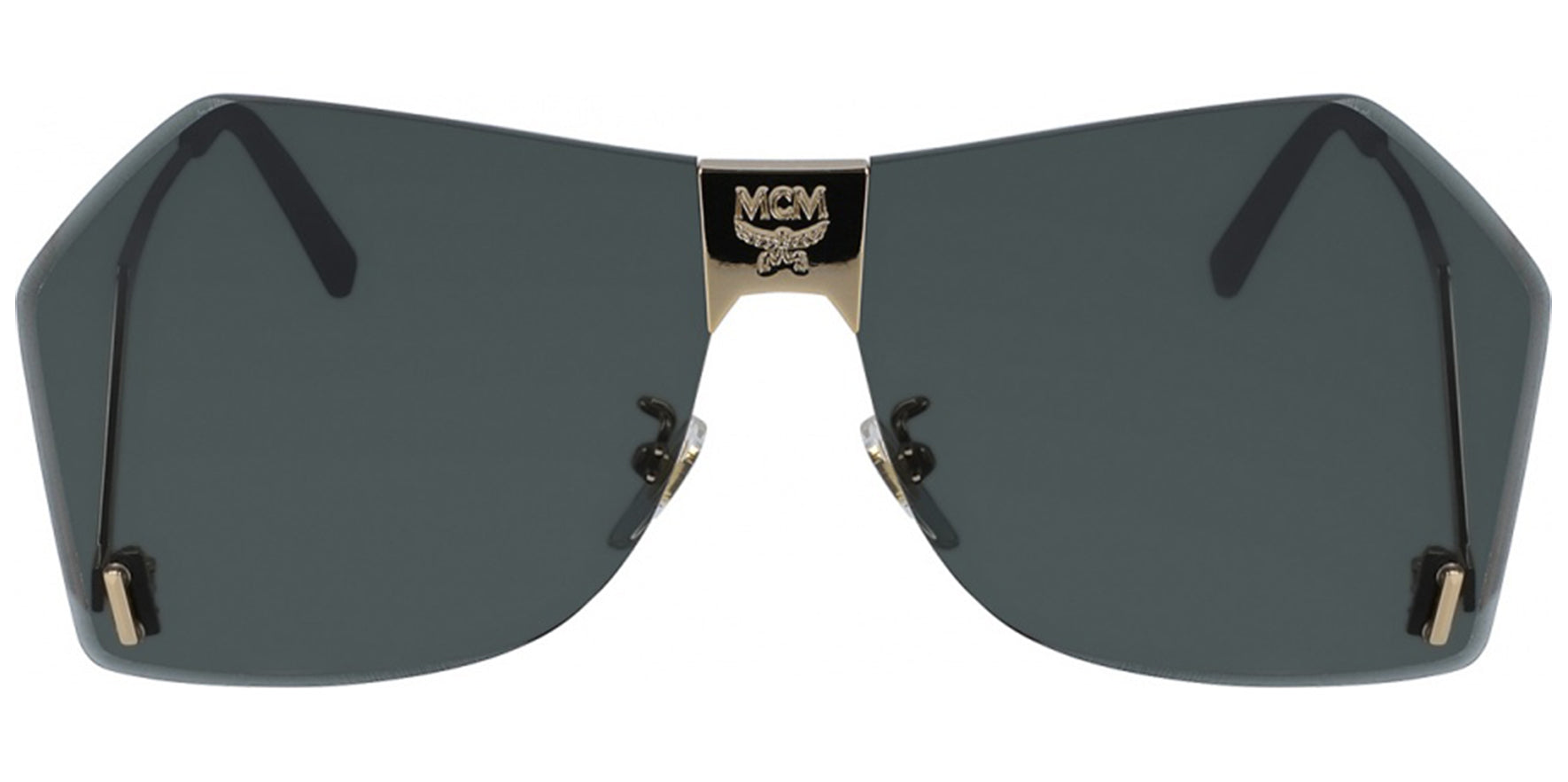 MCM Shiny Gold-Tone Oversize Rimless Navigator - Eyedictive