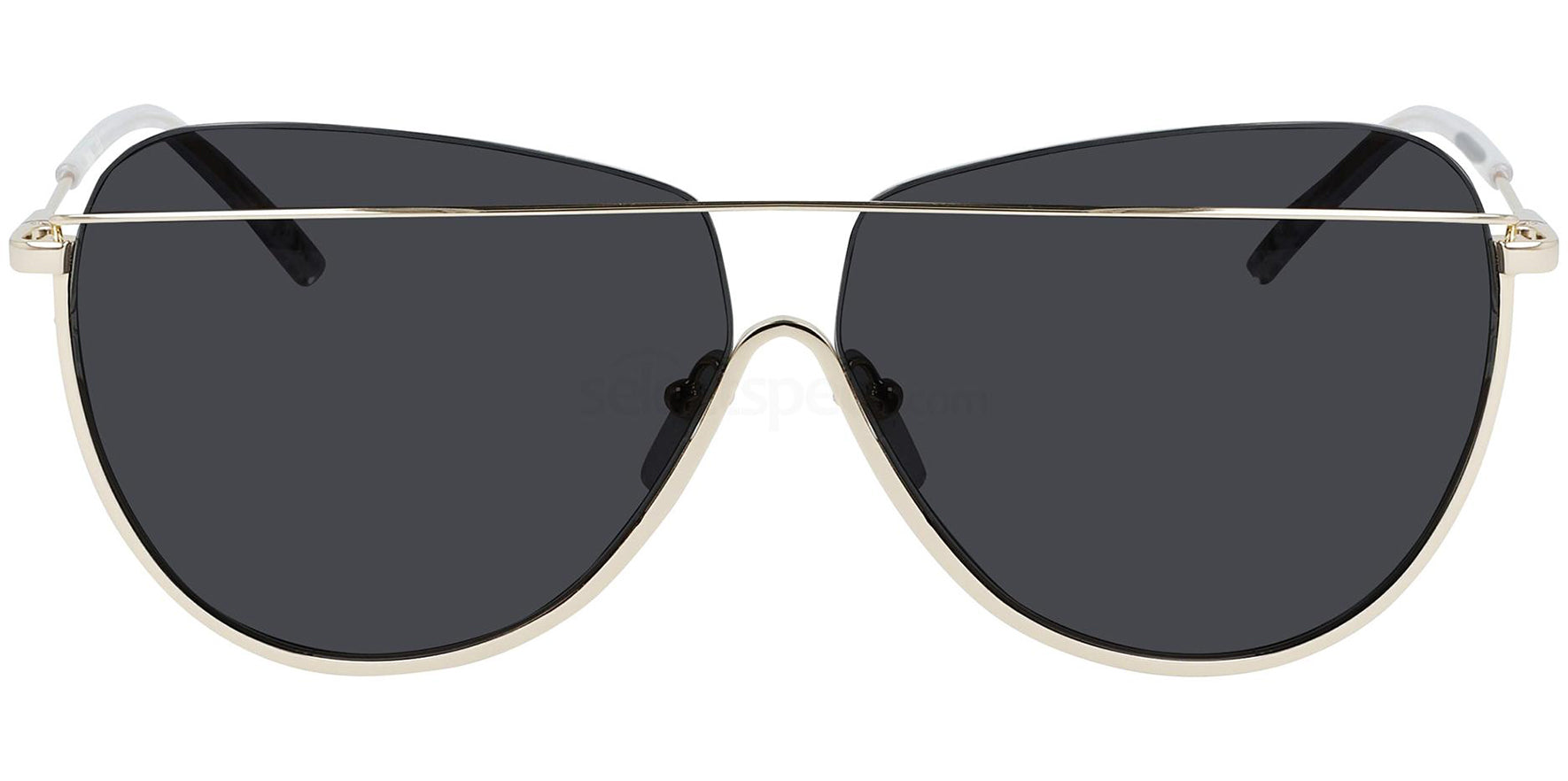 MCM Shiny Gold-Tone Semi-Rimless Aviator - Eyedictive