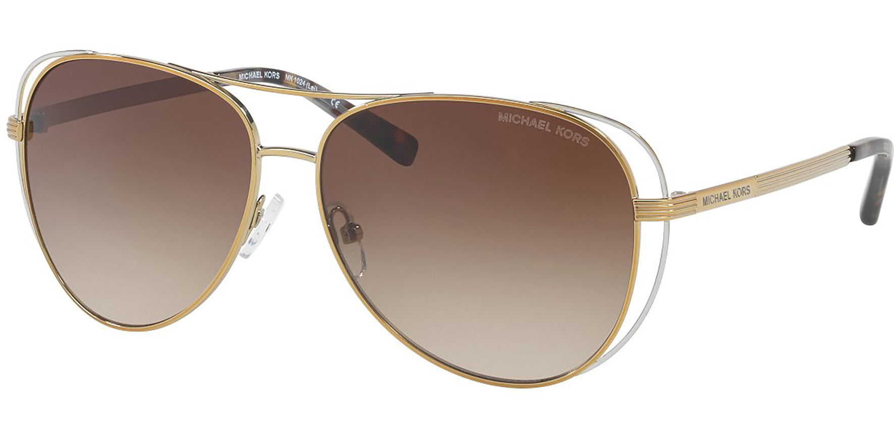 Michael Kors Lai Pale Gold-Tone Aviator w/ Gradient Lens - Eyedictive