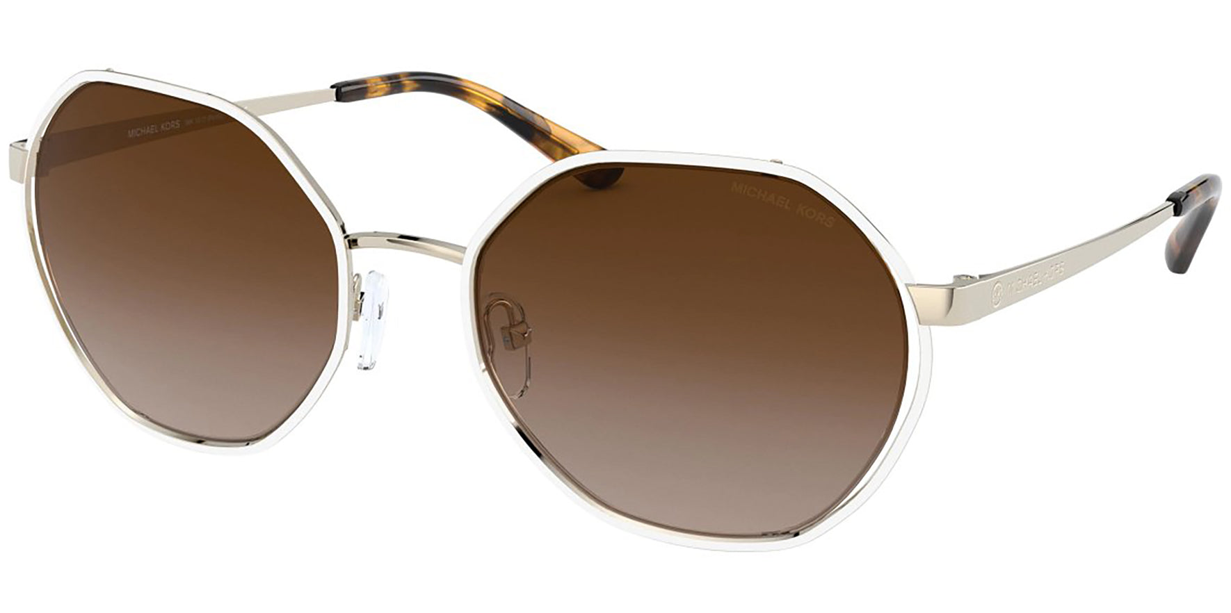 Michael Kors Porto Light Gold-Tone Geometric Round w/ Gradient Lens - Eyedictive