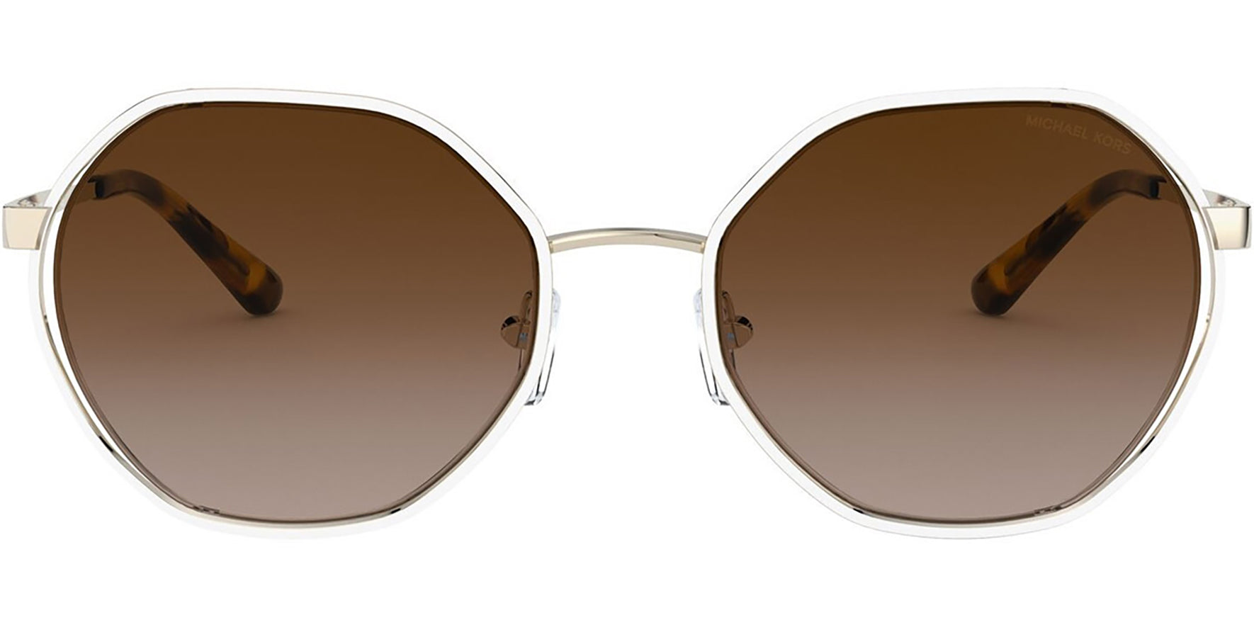 Michael Kors Porto Light Gold-Tone Geometric Round w/ Gradient Lens - Eyedictive