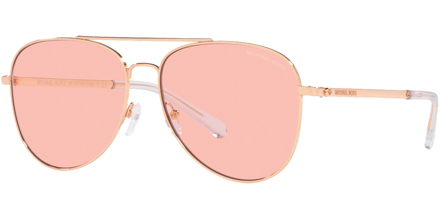 Michael Kors San Diego Rose Gold Aviator w/ Light Pink Lens - Eyedictive