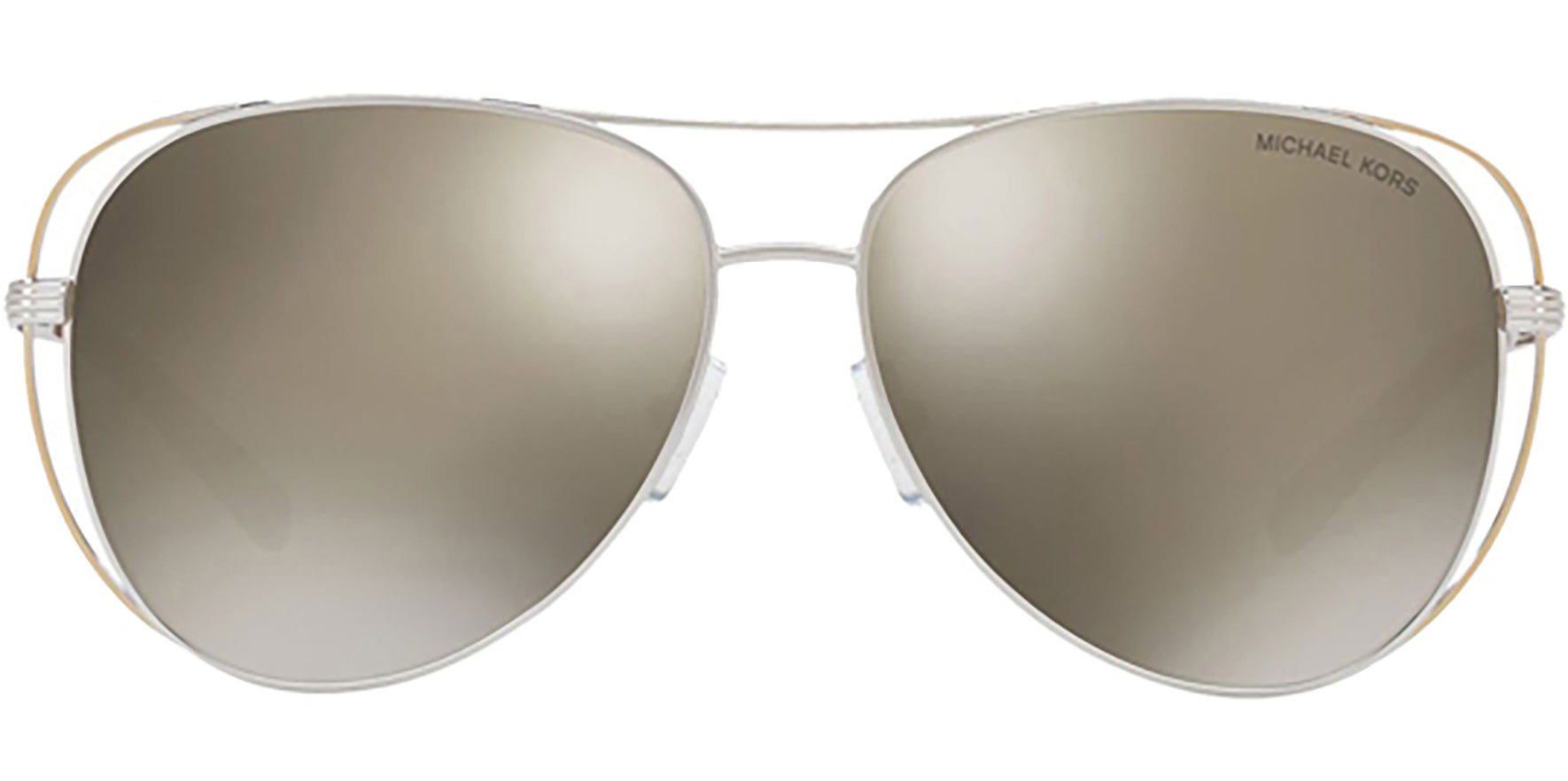 Michael Kors Lai Silver/Pale Gold-Tone Aviator - Eyedictive