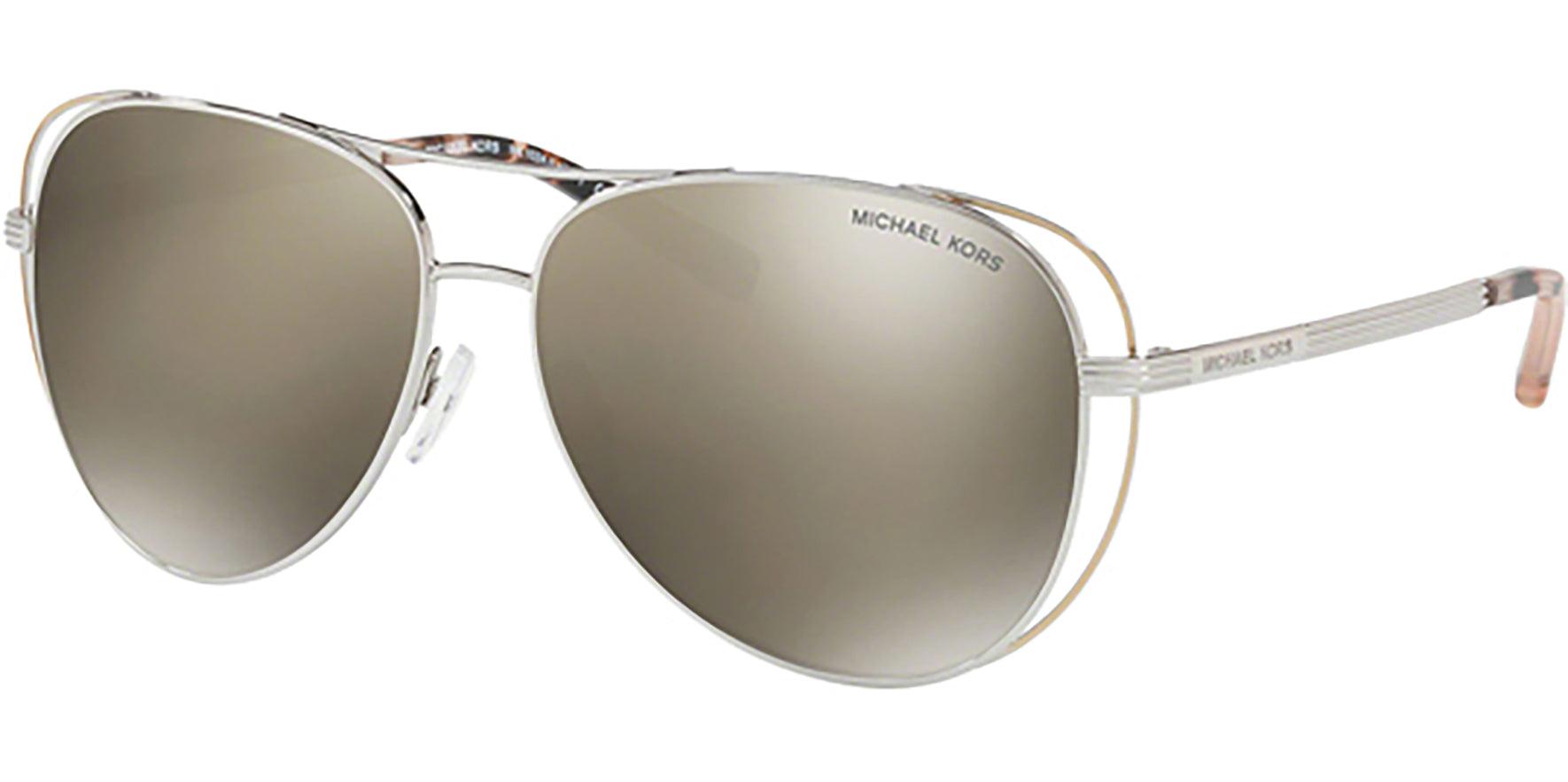 Michael Kors Lai Silver/Pale Gold-Tone Aviator - Eyedictive