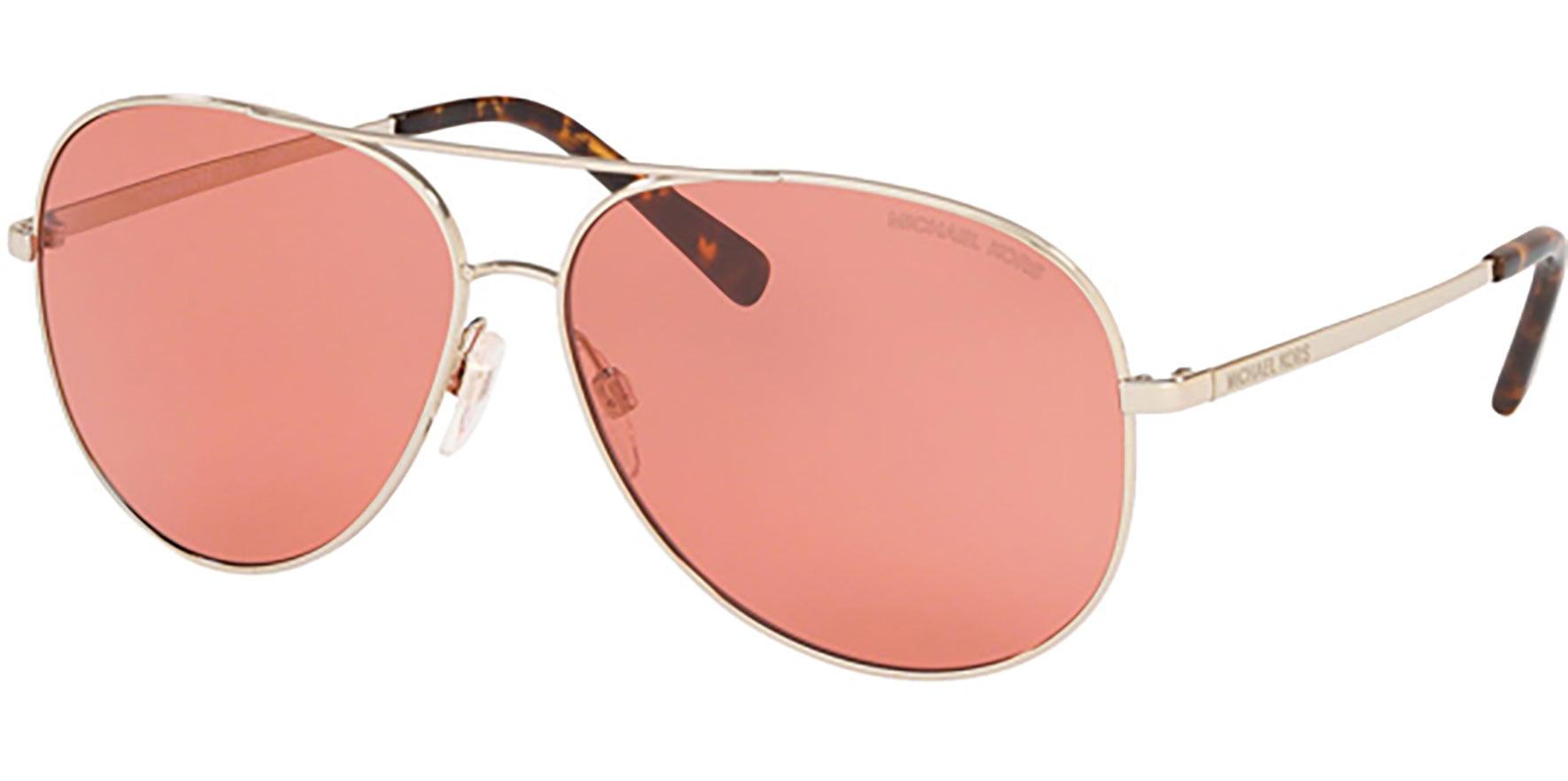 Michael Kors Kendall Light Gold-Tone/Coral Lens Aviator - Eyedictive