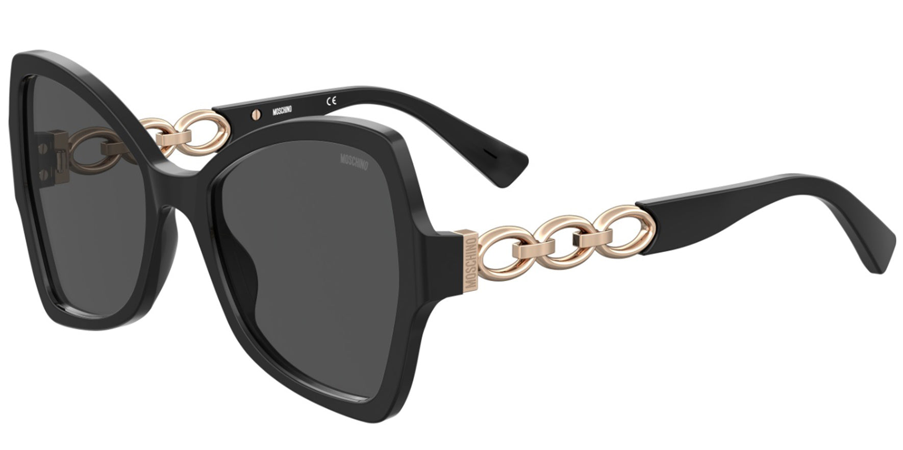 Moschino Black Butterfly w/ Chain-link Temples