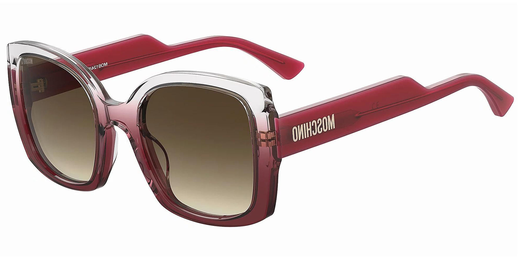 Moschino Crystal/Red Chunky Square w/ Gradient Lens - Eyedictive