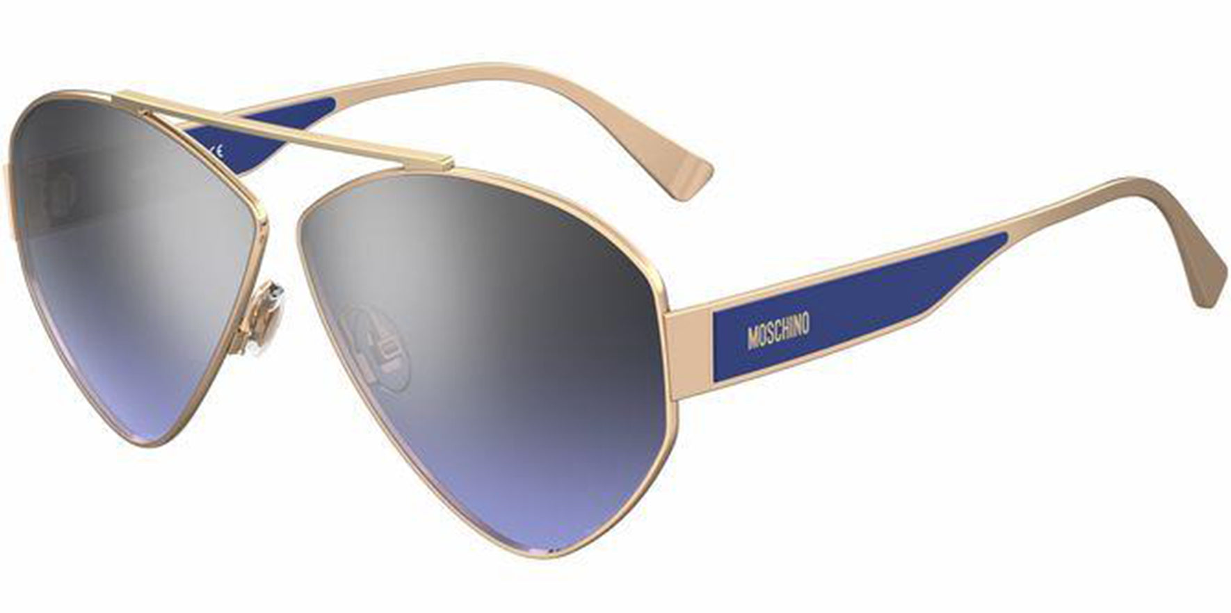 Moschino Gold-Tone Geometric Aviator - Eyedictive