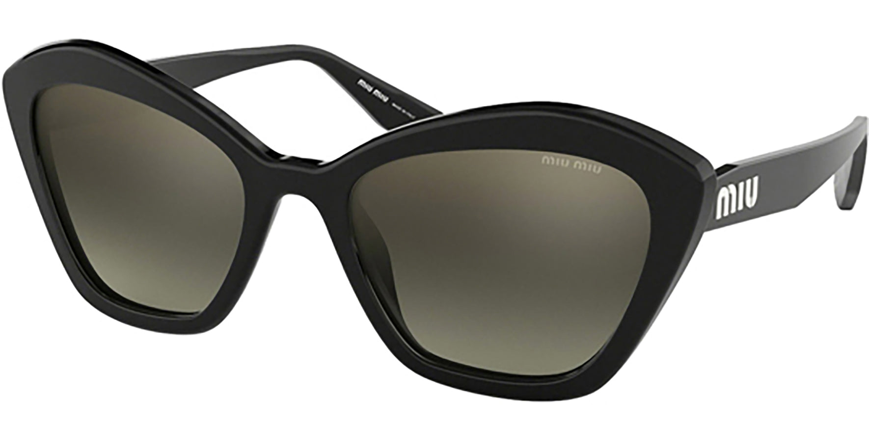 Miu Miu Black Cat Eye w/ Gradient Mirror Lens - Eyedictive