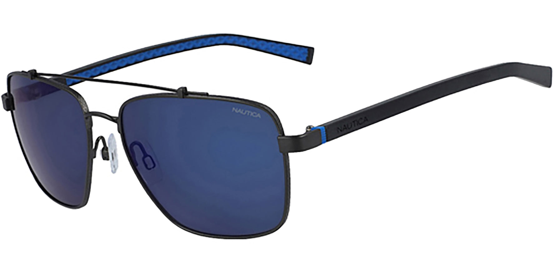 Nautica Polarized Matte Gunmetal Squared Aviator - Eyedictive