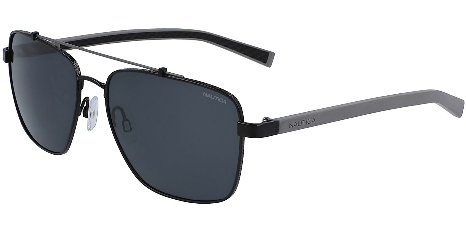 Nautica Polarized Matte Black Squared Aviator - Eyedictive