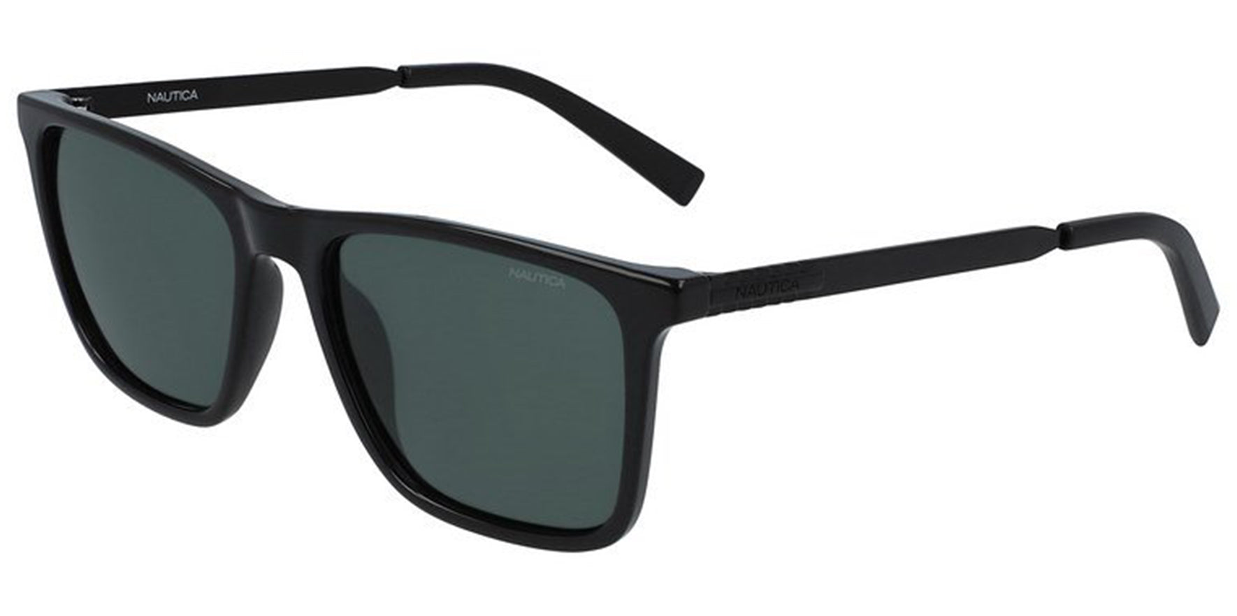 Nautica Polarized Black Slim Temple Square - Eyedictive