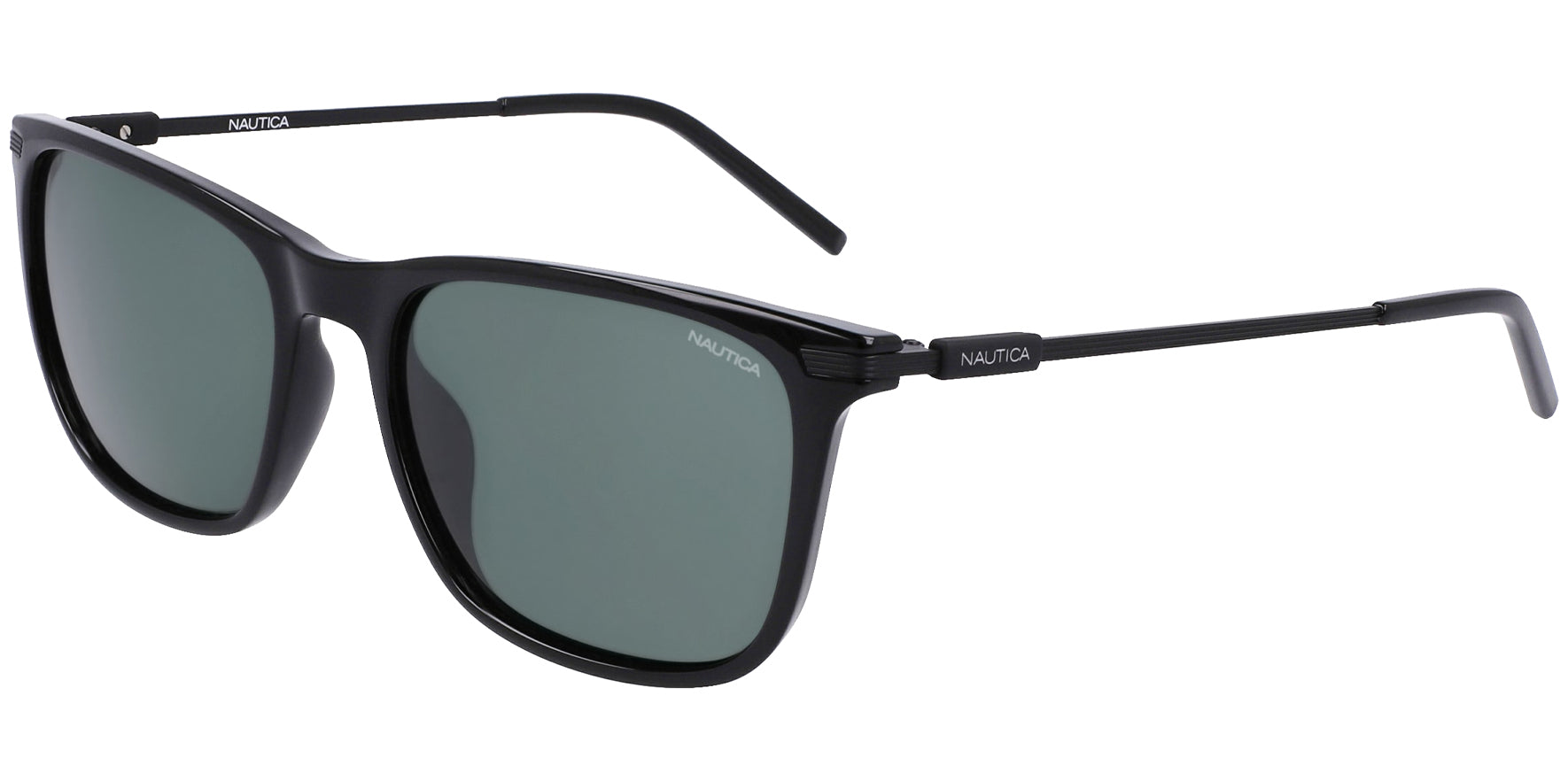 Nautica Polarized Black Thin Temple Soft Square - Eyedictive