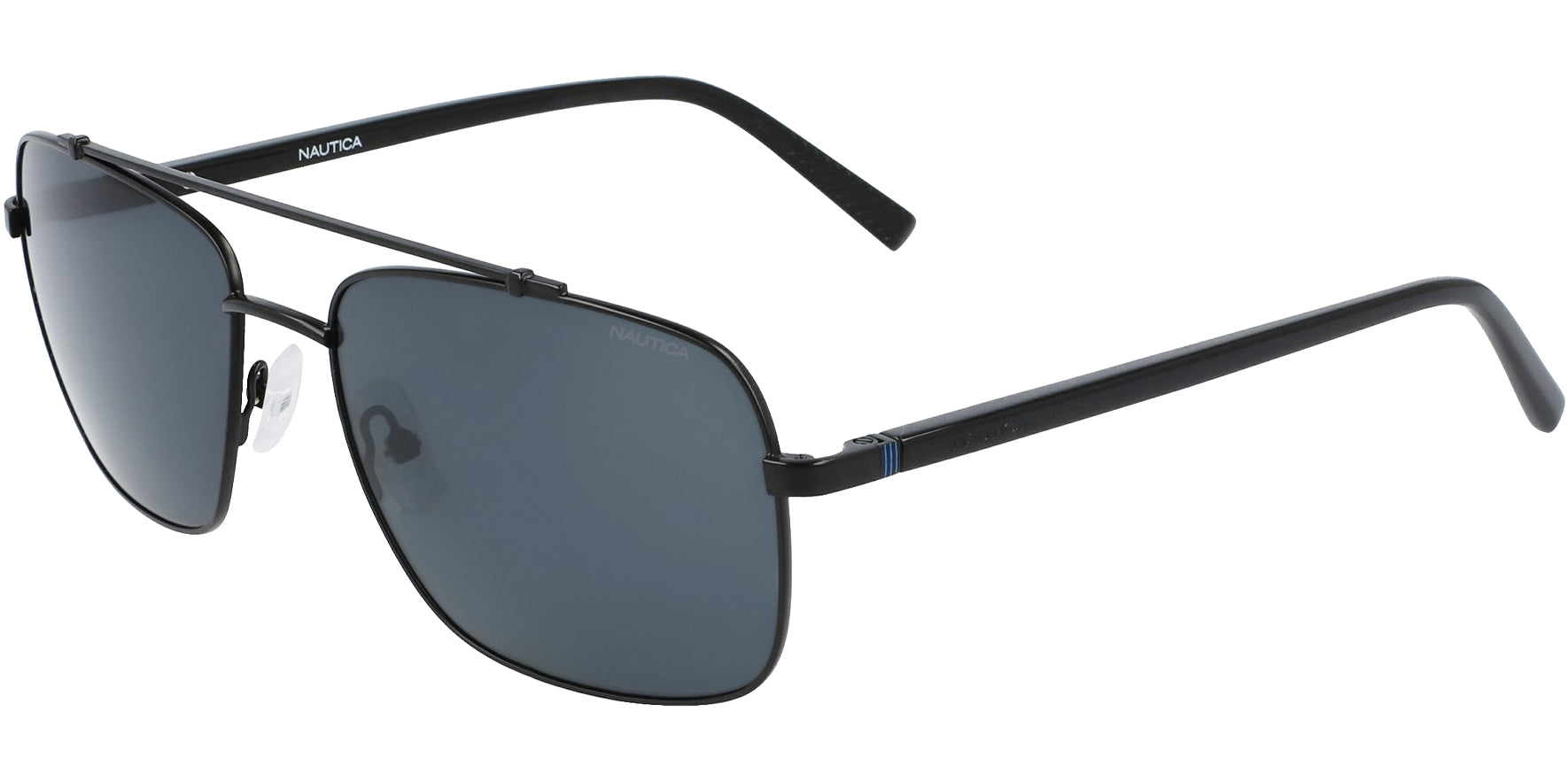 Nautica Polarized Matte Black Square Aviator - Eyedictive