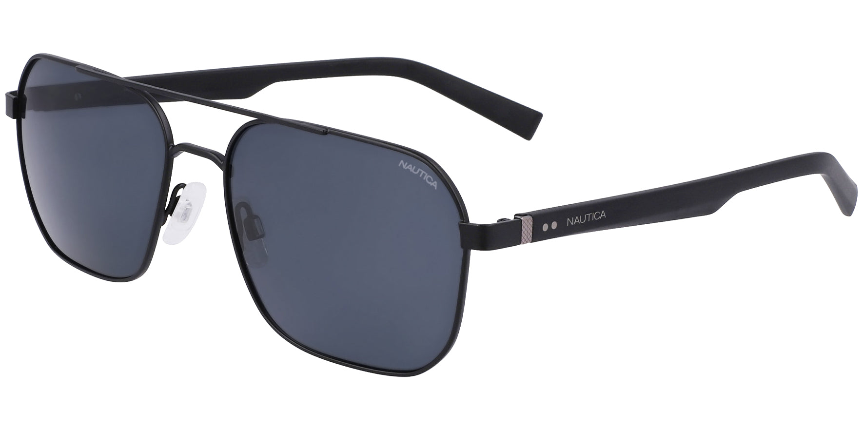 Nautica Polarized Matte Black Square Aviator - Eyedictive