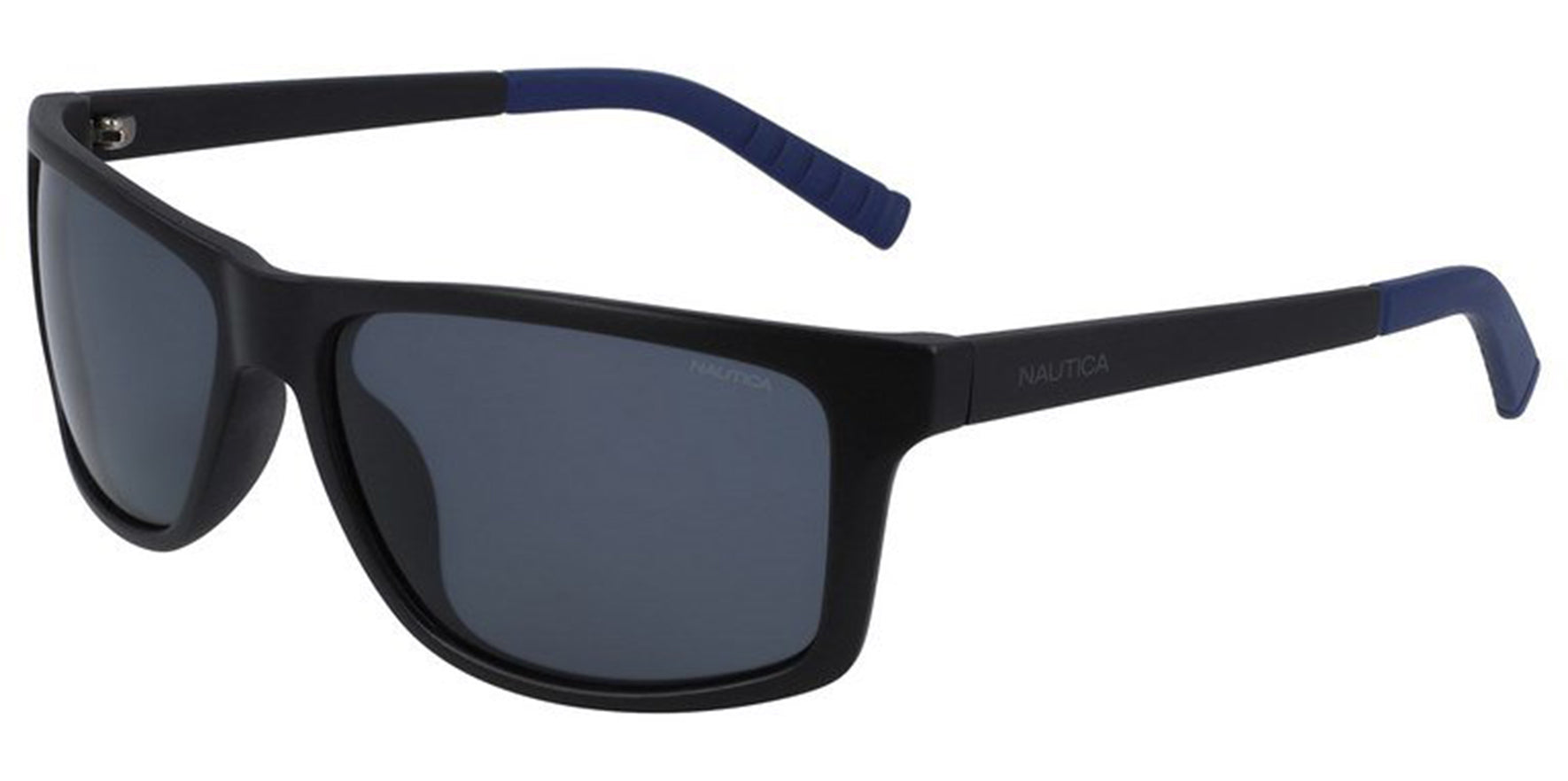 Nautica Polarized Matte Black Squared Wrap - Eyedictive