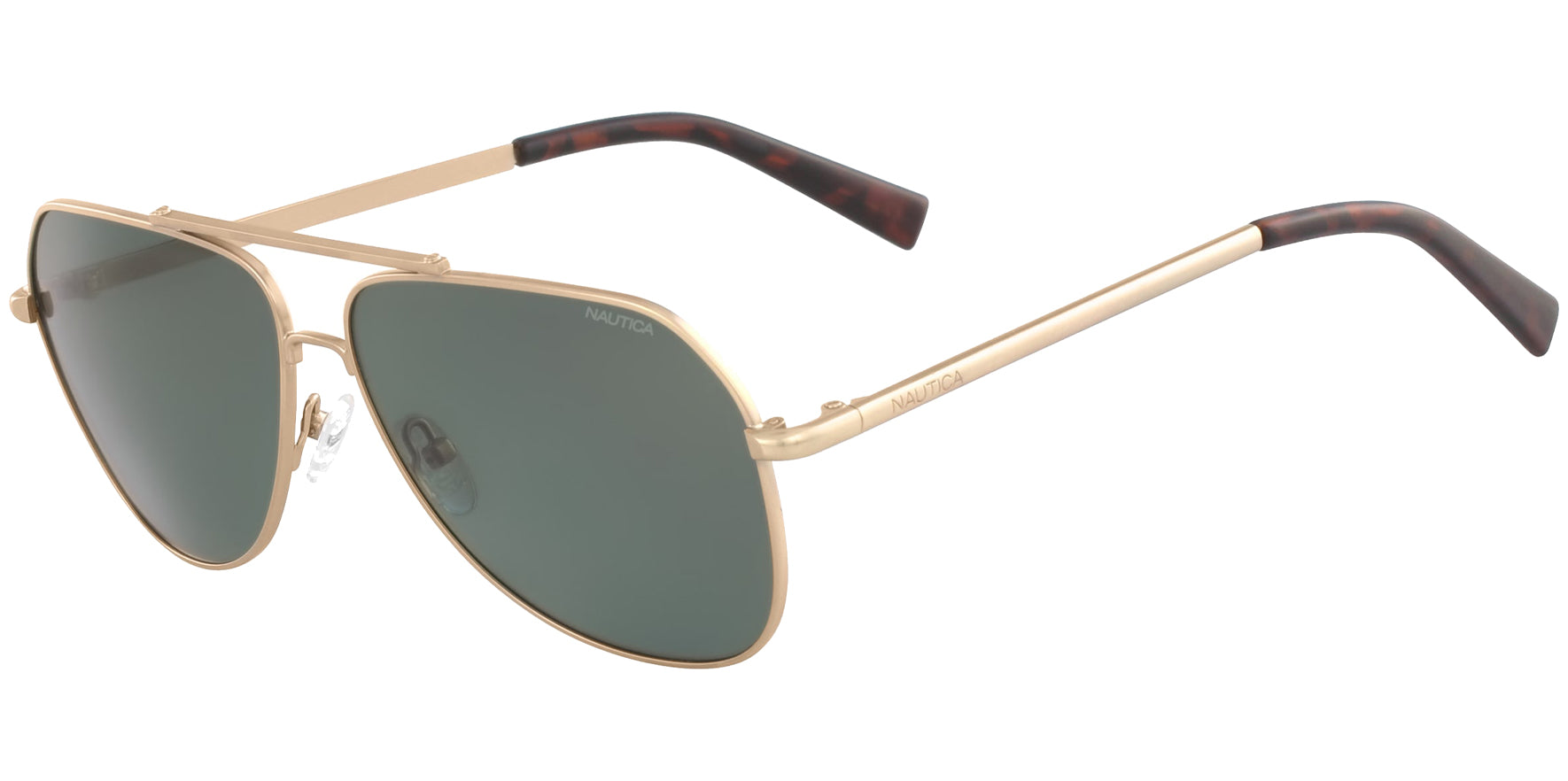 Nautica Polarized Matte Gold-Tone Aviator