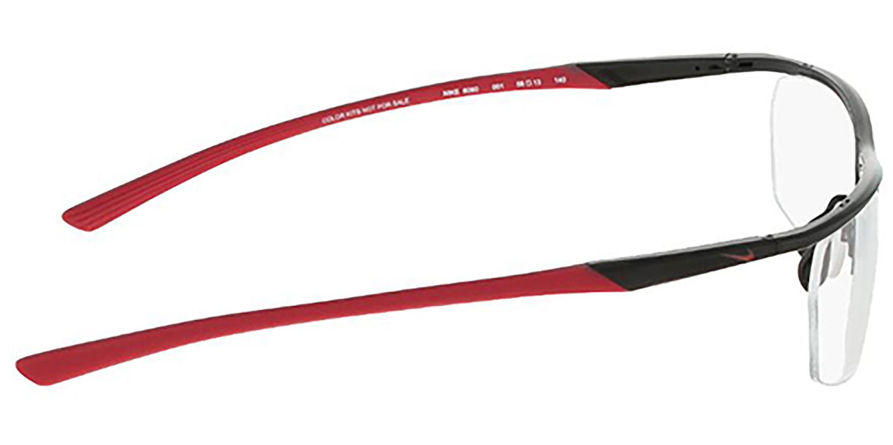 Nike Optical Satin Black-Gym Red Titanium Eyeglasses - Eyedictive