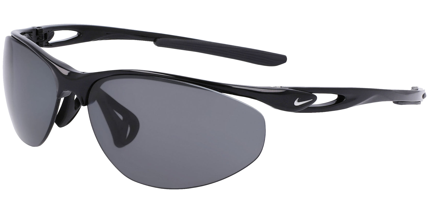 Nike Aerial Polarized Black Semi-Rimless Sports Wrap - Eyedictive