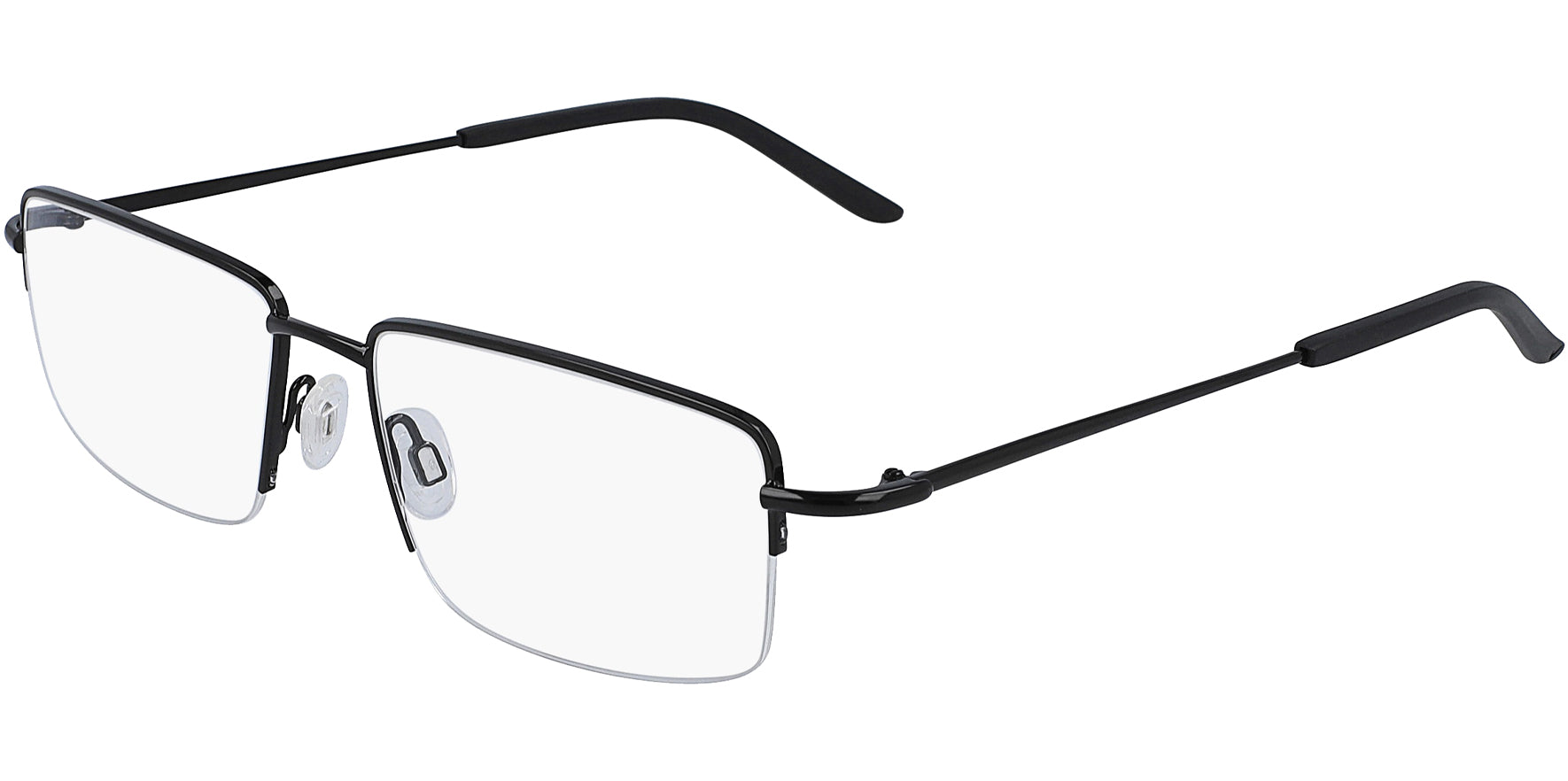 Nike Black Rectangle Semi-Rimless Eyeglass Frames - Eyedictive