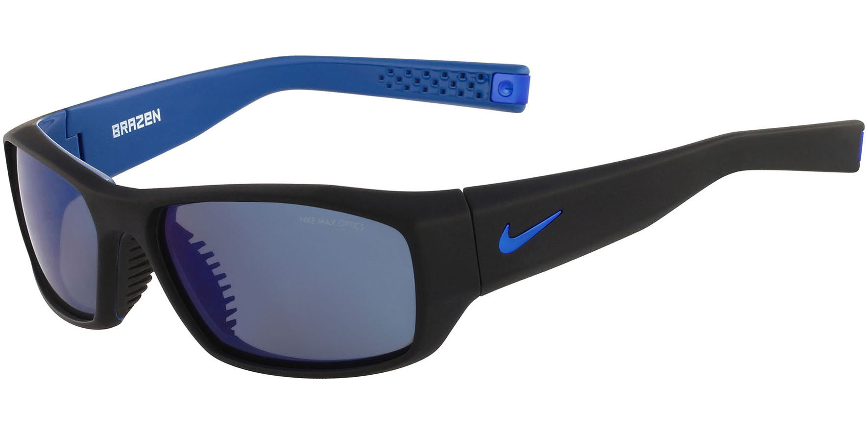 Nike Brazen R MAX Optics Matte Black/Blue Sport Wrap - Eyedictive