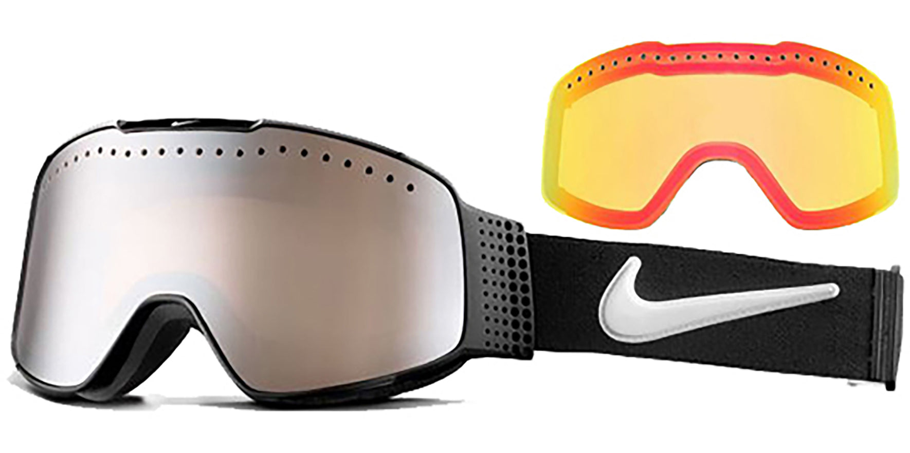 Nike Fade Black Ionized Ski Goggles w/ Bonus Lens - Eyedictive