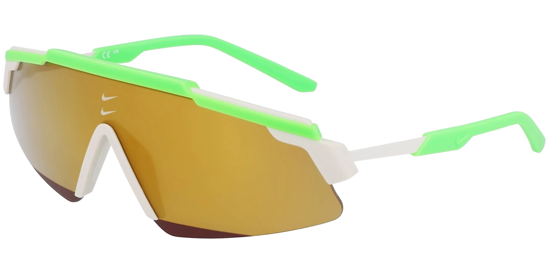 Nike Marquee M Green Strike Semi-Rimless Shield Wrap - Eyedictive