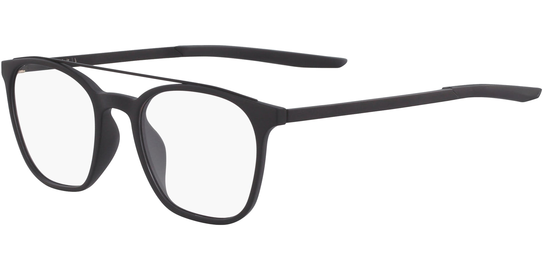 Nike Optical Matte Black Soft Square Brow Bar Eyeglass Frames - Eyedictive