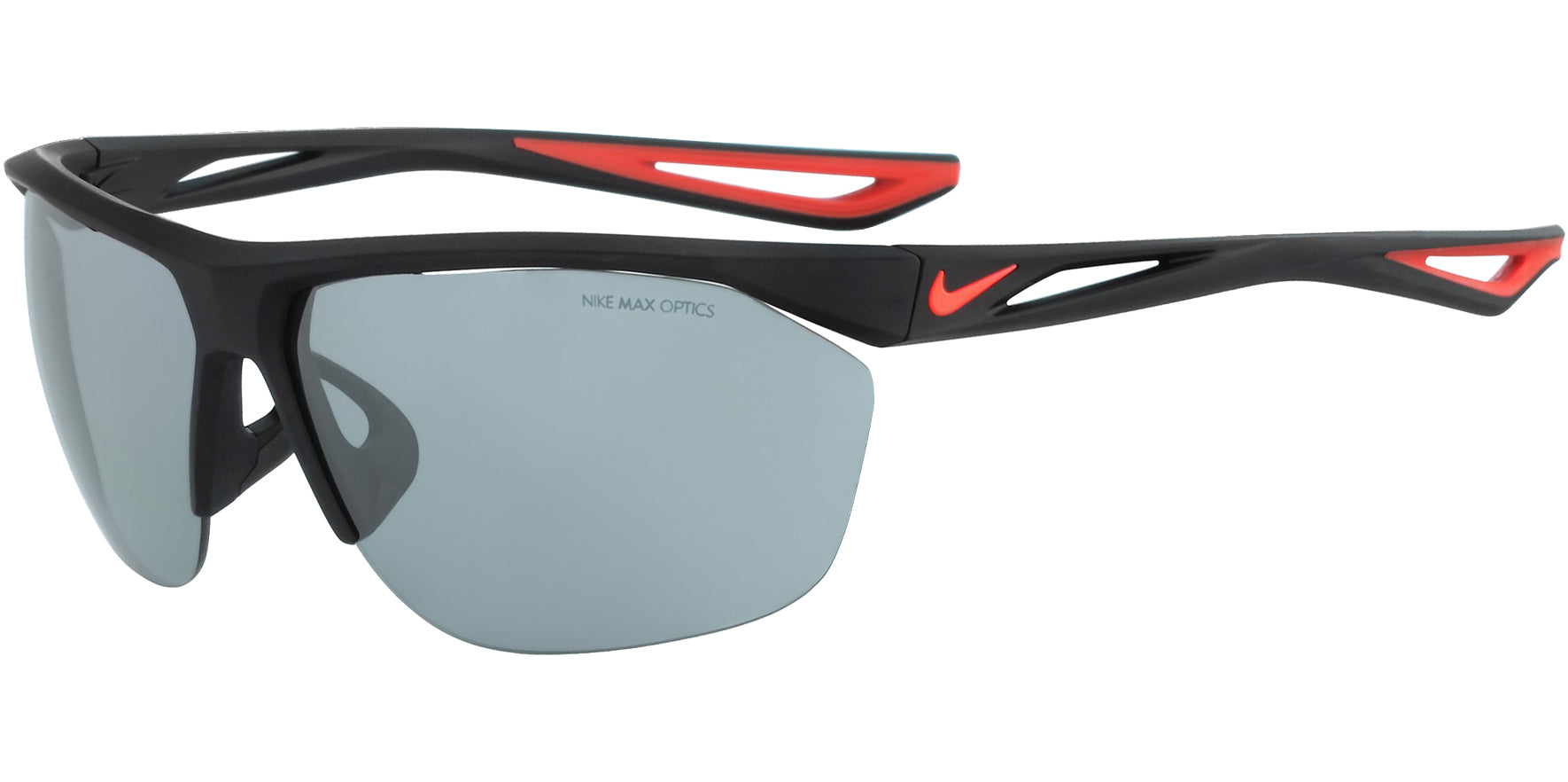 Nike Tailwind Matte Black Max Optics Semi-Rimless Wrap - Eyedictive