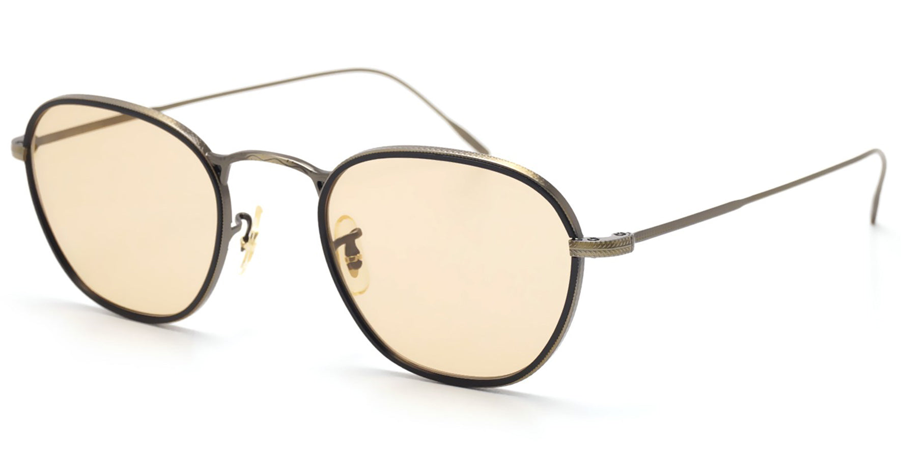 Oliver Peoples Eoin Antique Gold-Tone/Black Round - Eyedictive