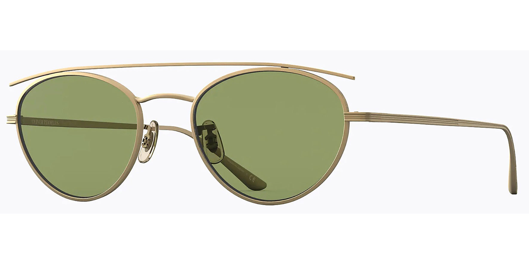 Oliver Peoples Hightree Titanium Oval Brow-Bar w/ Glass Lens - Eyedictive