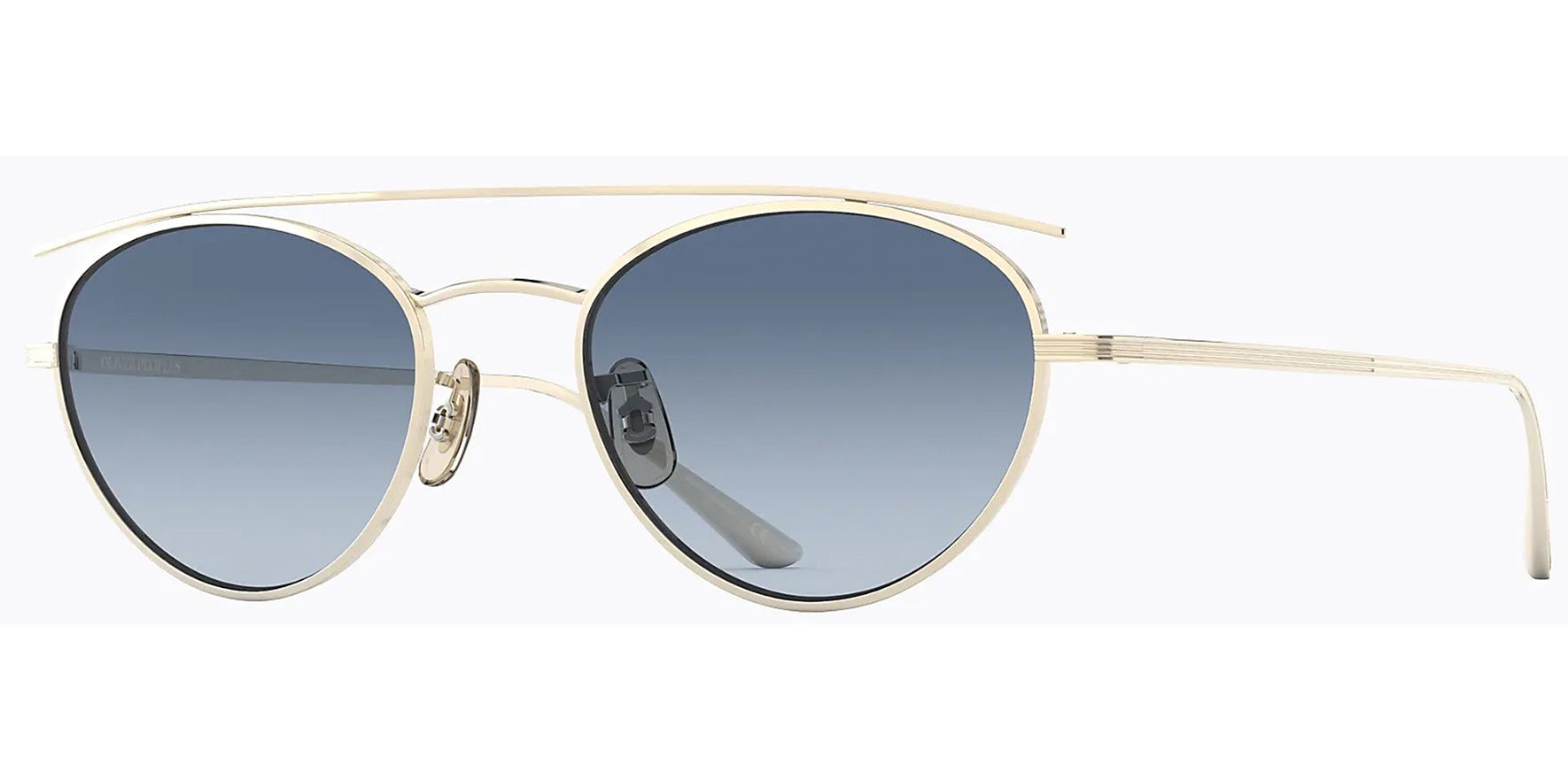 Oliver Peoples Hightree Titanium Oval Brow-Bar w/ Glass Lens - Eyedictive