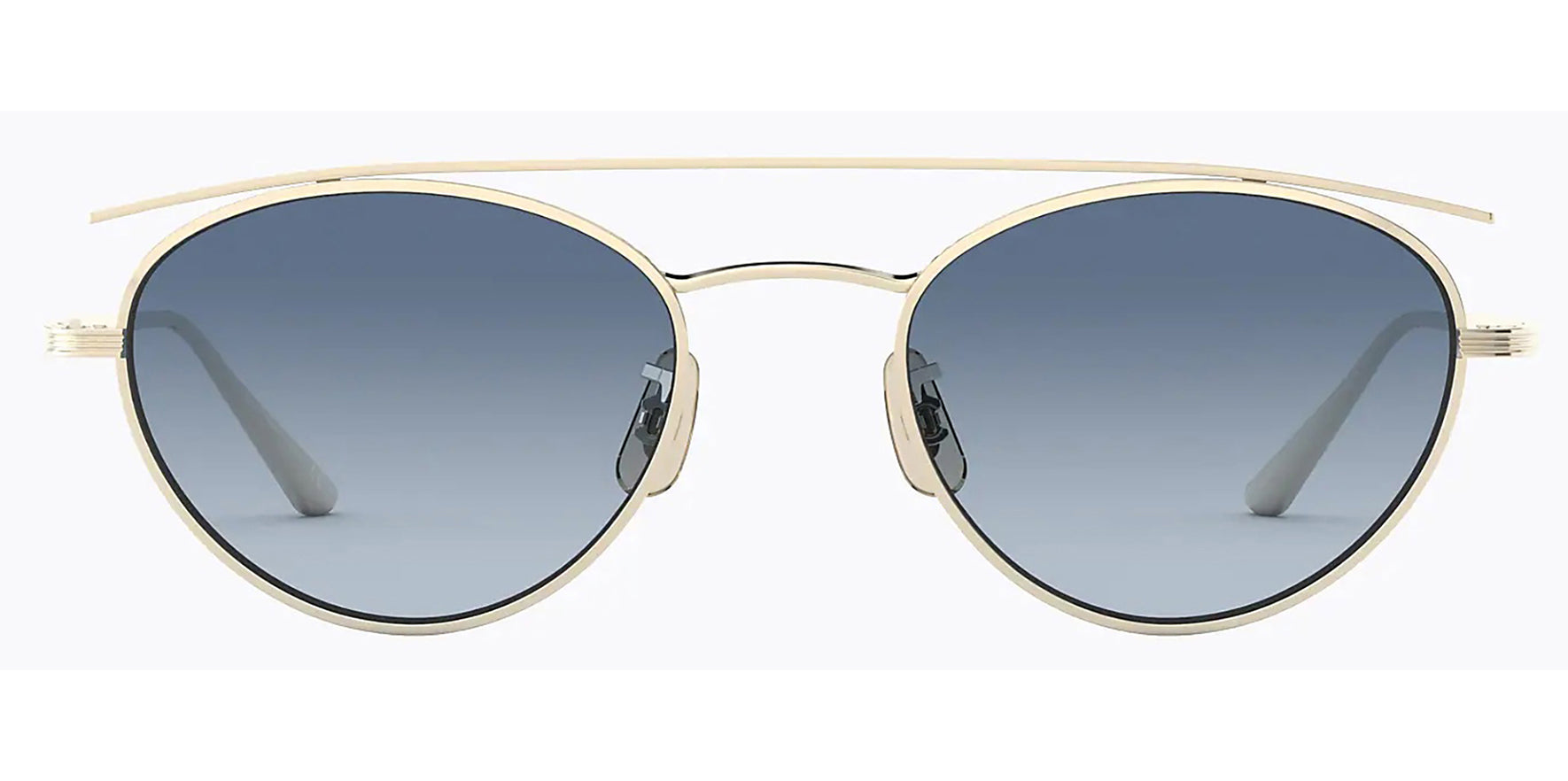 Oliver Peoples Hightree Titanium Oval Brow-Bar w/ Glass Lens - Eyedictive