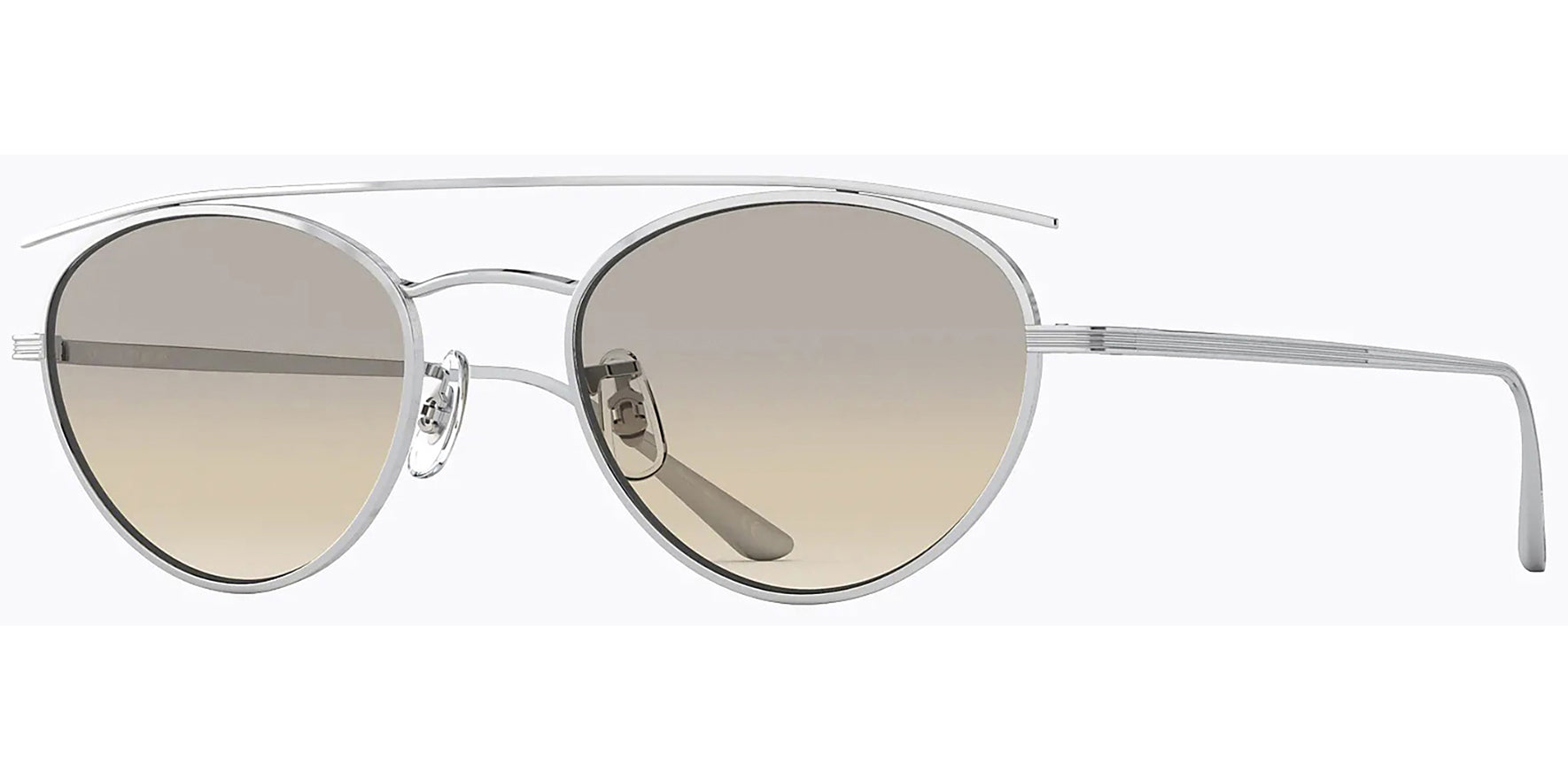 Oliver Peoples Hightree Titanium Oval Brow-Bar w/ Glass Lens - Eyedictive