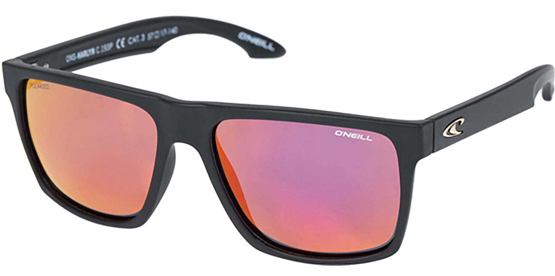 O'Neill Harlyn Polarized Matte Black Square w/ Red Lens - Eyedictive