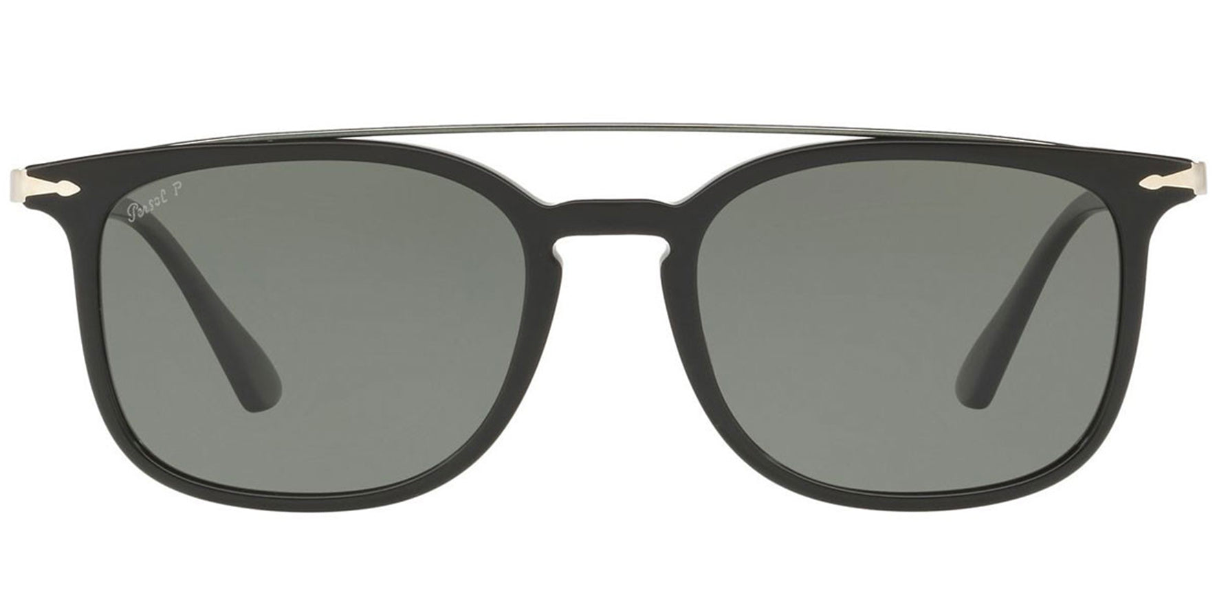 Persol Calligrapher Edition Polarized Black Brow Bar Square w/ Glass Lens - Eyedictive