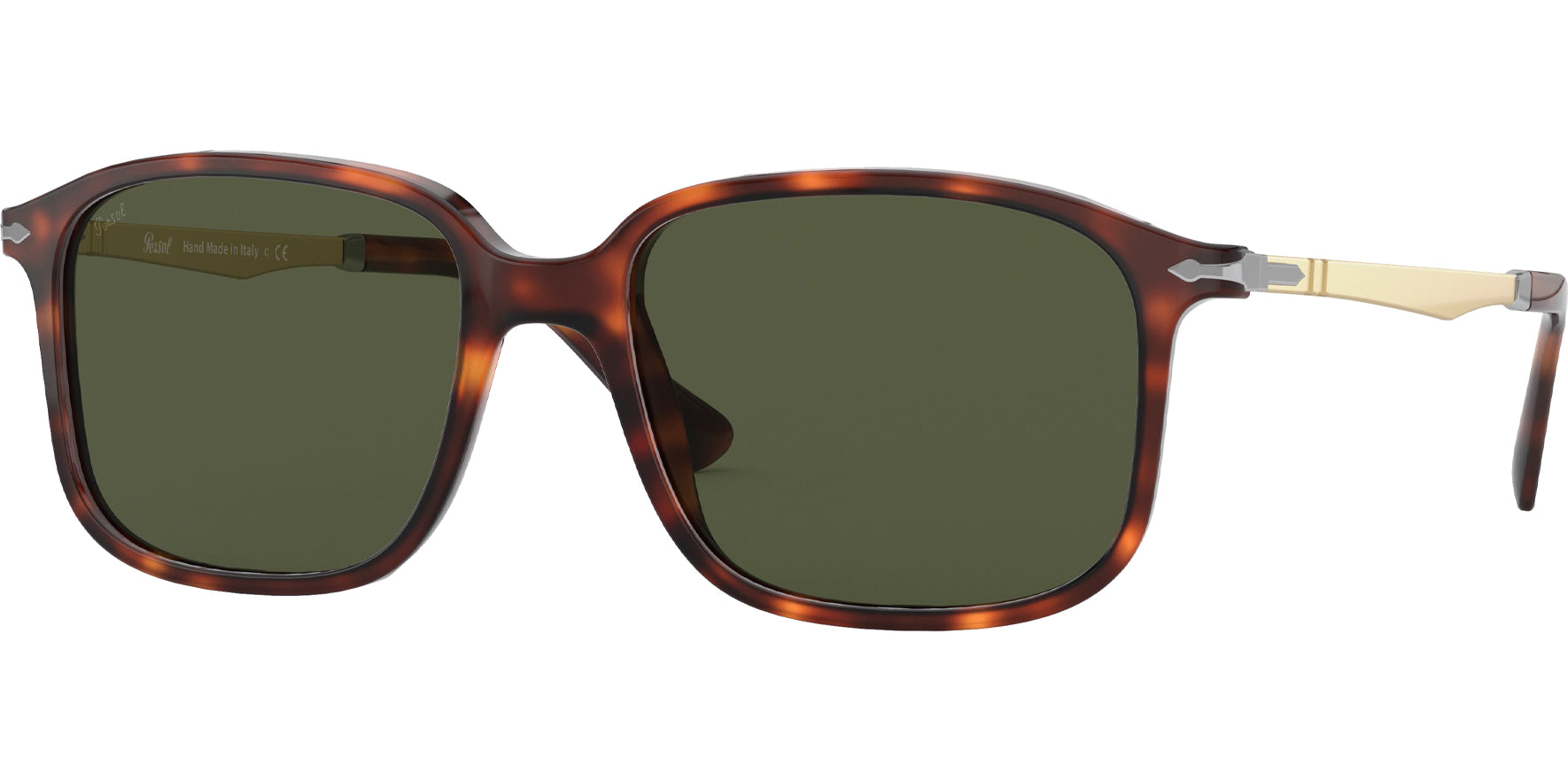 Persol Havana/Green Modern Square w/ Glass Lens - Eyedictive